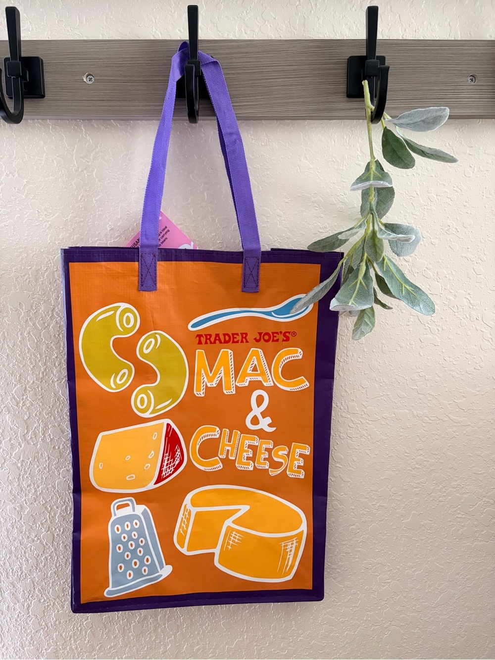 Trader Joe’s PB & Jam Mac n Cheese Comfort Food Reusable Waterproof Tote Bag - Picture 2 of 3